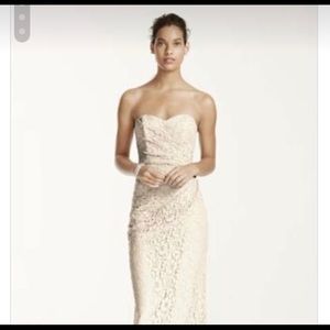 Lace bridesmaid dress pale pink